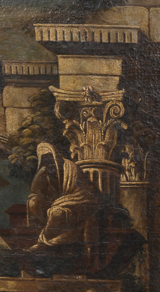Paire De Tableaux - École Napolitaine - Italie XVIIIe Siècle-photo-3
